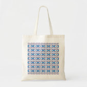 Tote Bag Anciens signes lettons bleu, rouge, blanc art popu (Devant)