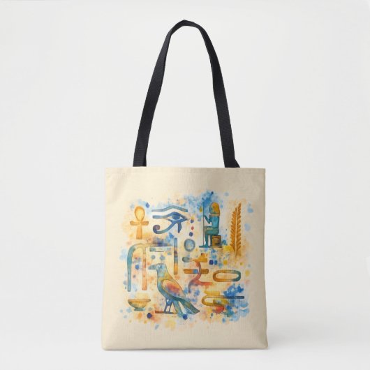 Tote Bag Ancient Egyptian Hieroglyph Eye of Horus, Pharaoh  (Devant)