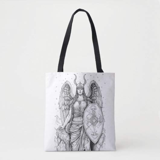 Tote Bag Ancient Winged Warrior Marble Statue - Celtic Shie (Devant)