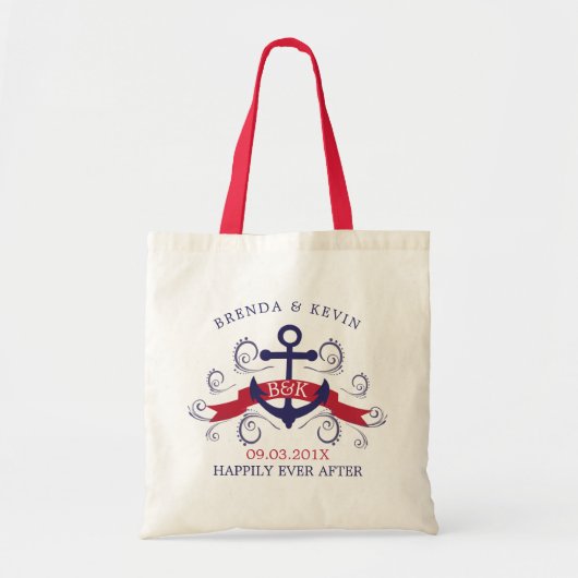 Tote Bag Ancrage de bateau nautique avec des tourbillons él (Devant)
