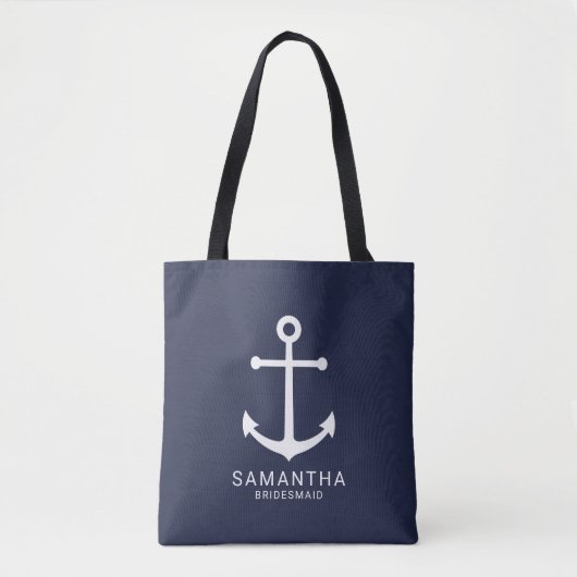 Tote Bag Ancre Bleue de la marine nautique (Devant)