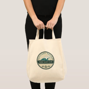 Tote Bag Ancre Bleue Nautique Bienvenue yacht de voile Bate