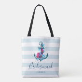 Tote Bag Ancre d'aquarelle bleu marine (Dos)