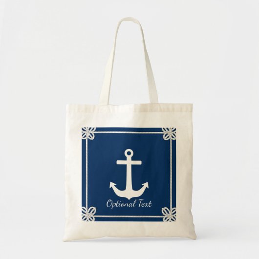 Tote Bag Ancre en corde Frame Nautique (Devant)