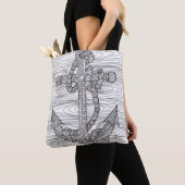 Tote Bag Ancre et corde 2 de style (De près)