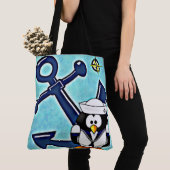 Tote Bag Ancre et pingouin (De près)