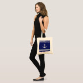 Tote Bag Ancre monogramme Nautique (bleu) (Devant (modèle))