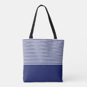 Tote Bag Ancre nautique Bleu marine Rayures (Dos)