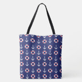 Tote Bag Ancre nautique et sauvetage (Dos)