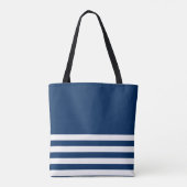 Tote Bag Ancre nautique Marine Blue Striped (Dos)