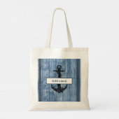 Tote Bag Ancre Nautique Nom Bleu Marine Retour À L'École (Dos)