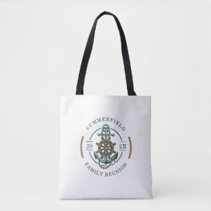 Tote Bag Ancre nautique Retrouvailles familiales d'été sur