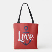 Tote Bag Ancre nautique + script LOVE (Dos)