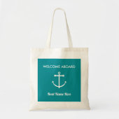 Tote Bag Ancre nautique voile Turquoise Bienvenue à bord (Devant)