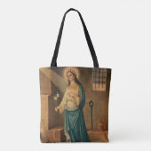 Tote Bag Ancre rose de lis de roses de St Philomena (Dos)
