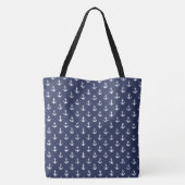 Tote Bag Ancres bleues Motif et Monogramme vert (Dos)