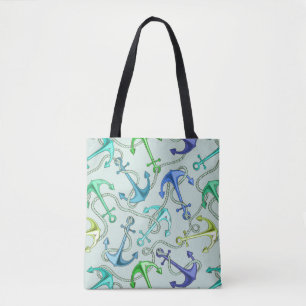 Tote Bag Ancres flottantes et motif de corde