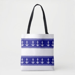 Tote Bag Ancres Motifs de la côte bleue de la Marine