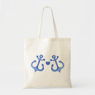 Tote Bag Ancres nautiques et coeur Budget Fourre-tout