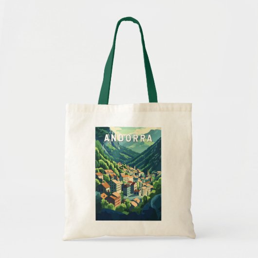 Tote Bag Andorre Travel Art Vintage (Devant)