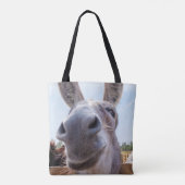 Tote Bag Âne souriant gris comique (Dos)