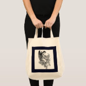 Tote Bag Ange avec harpe et flore (Devant (produit))