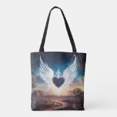 Tote Bag Ange des ailes formant une forme de coeur (Dos)