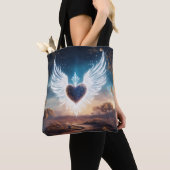 Tote Bag Ange des ailes formant une forme de coeur (De près)