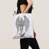 Tote Bag Ange, design noir et blanc (De près)