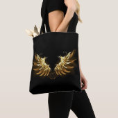Tote Bag Ange d'or sur arrière - plan noir (De près)
