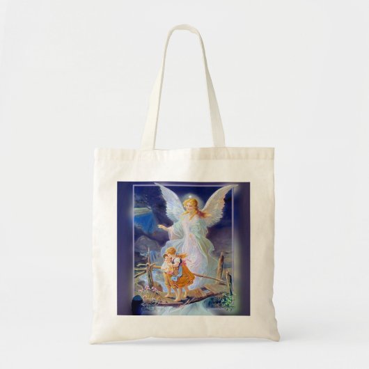 Tote Bag Ange gardien, enfants et pont (Devant)