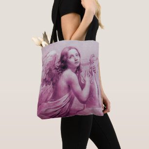 Tote Bag ANGEL JOUER LYRA SUR LES NUAGES Antique Rose