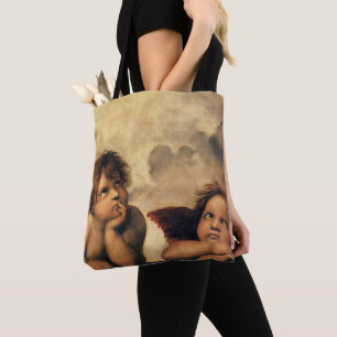 Tote Bag Anges de la Madone Sixtine par Raphaël Sanzio