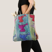Tote Bag Anges de Noël avec trompettes (De près)