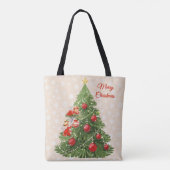 Tote Bag Anges décorant l'arbre de Noël (Dos)