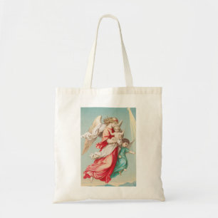 Tote Bag Anges Gardiens portant un enfant, art éthéré