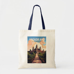 Tote Bag Angkor Vat Cambodge Travel Art Vintage