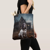 Tote Bag Anglais Springer espagnol Halloween effroi (De près)