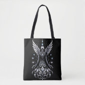 Tote Bag Angle De Tatouage Noir Et Argent (Devant)