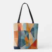 Tote Bag Angles Abstraits de bleu et d'orange (Dos)