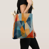 Tote Bag Angles Abstraits de bleu et d'orange (De près)