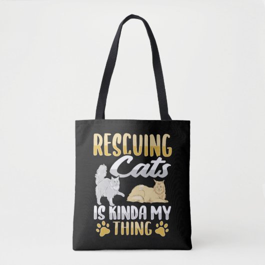 Tote Bag Animal Rescue Chat Secourt Chat Sauveur Chat (Devant)