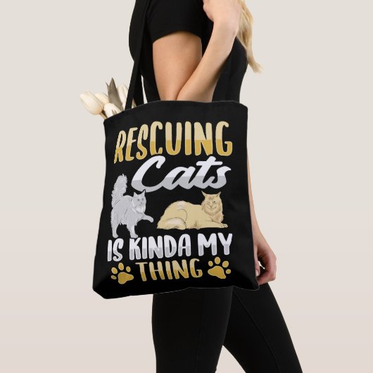 Tote Bag Animal Rescue Chat Secourt Chat Sauveur Chat (De près)