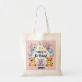 Tote Bag Animaux adorables Joyeux 1er anniversaire (Devant)