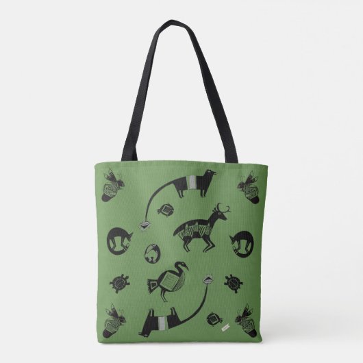 Tote Bag Animaux anciens : cerfs, abeilles, renards, etc. (Dos)