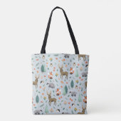 Tote Bag Animaux boisés mignons et modernes Monogrammes Enf (Dos)