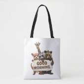 Tote Bag Animaux, Bonjour, (Devant)