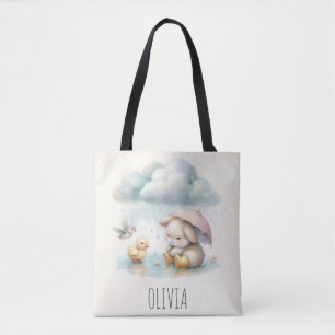 Tote Bag Animaux de bébé Whimsical dans la pluie douce