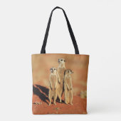 Tote Bag Animaux de bébés cutest | 3 Meerkats (Dos)