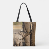 Tote Bag Animaux de bébés cutest | Baby Elephant & Mama (Dos)